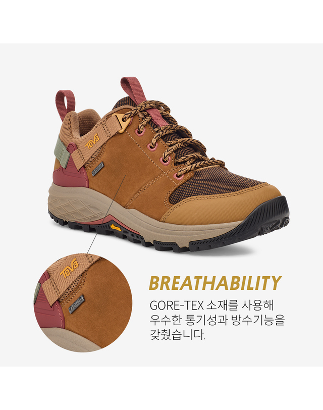 테바 [본사정품] 테바 비브람솔 여성 그랜드뷰 GTX 로우 (HYB) STVF2434030-HYB 착용컷