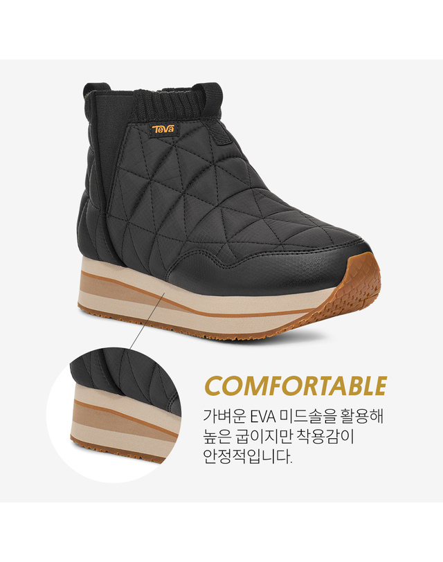 테바 [본사정품] 테바 여성 리엠버 미드 플랫폼 (BLK) STVF2436830-BLK 착용컷