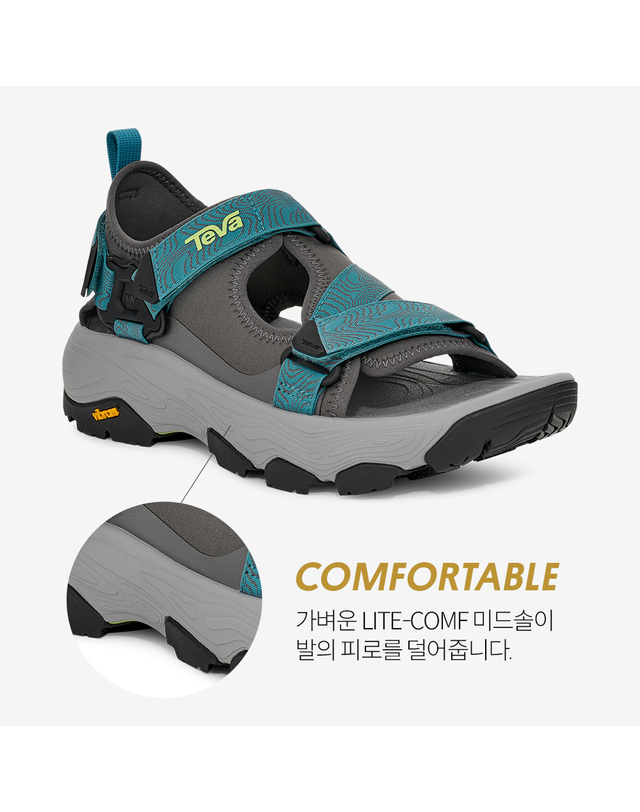 테바 [본사정품] 테바 비브람솔 남성 그랜드뷰 맥스 샌들 (DKG) STVM2514770-DKG 착용컷