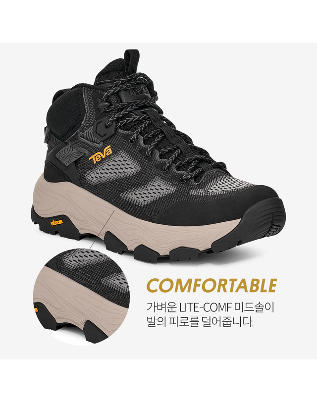 테바 [본사정품] 테바 비브람솔 남성 그랜드뷰 맥스 벤트 (BLK) STVM2514810-BLK 착용컷