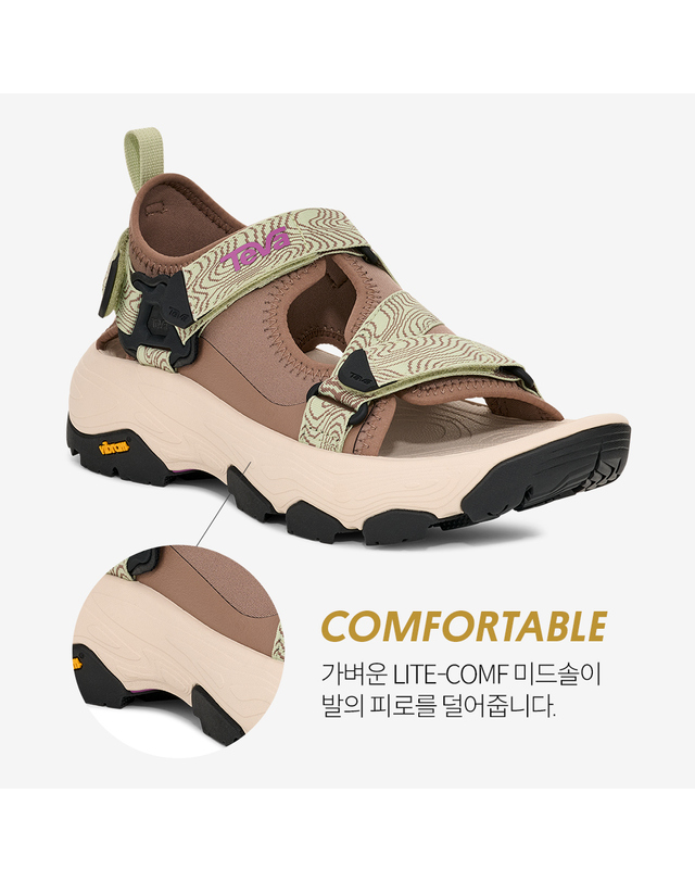 테바 [본사정품] 테바 비브람솔 여성 그랜드뷰 맥스 샌들 (CDL) STVF2516230-CDL 착용컷