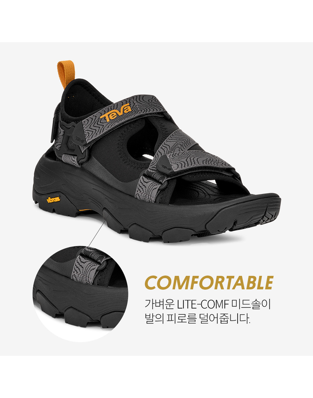 테바 [본사정품] 테바 비브람솔 여성 그랜드뷰 맥스 샌들 (BLK) STVF2516230-BLK 착용컷