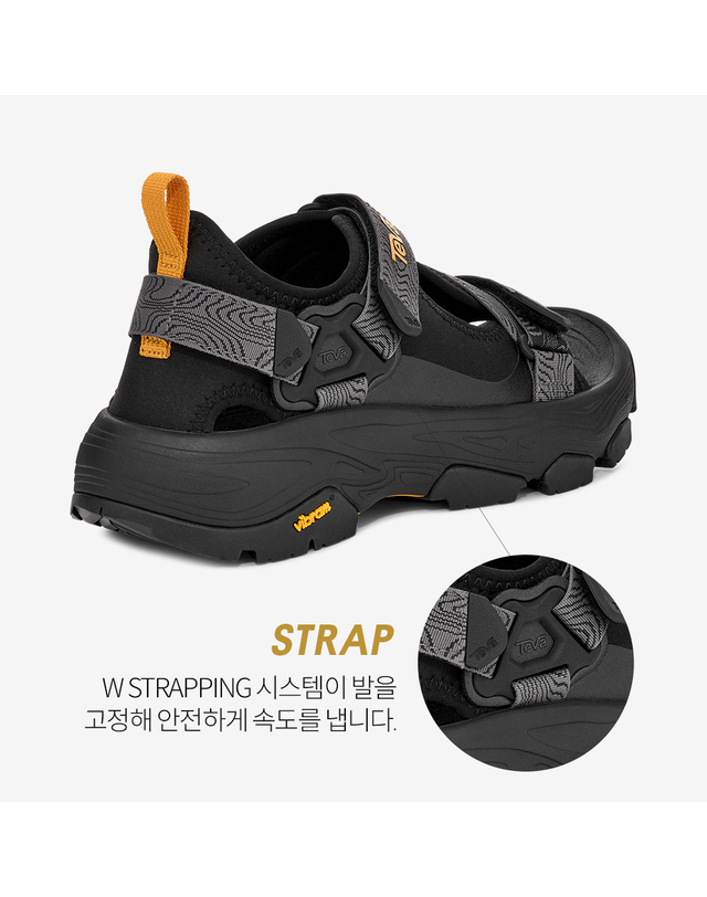 테바 [본사정품] 테바 비브람솔 여성 그랜드뷰 맥스 샌들 (BLK) STVF2516230-BLK 착용컷