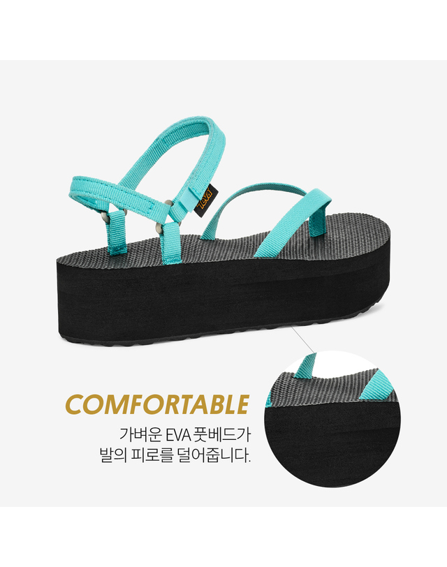테바 [본사정품] 테바 여성 플랫폼 샌들 슬림 (BRG) STVF2514630-BRG 착용컷
