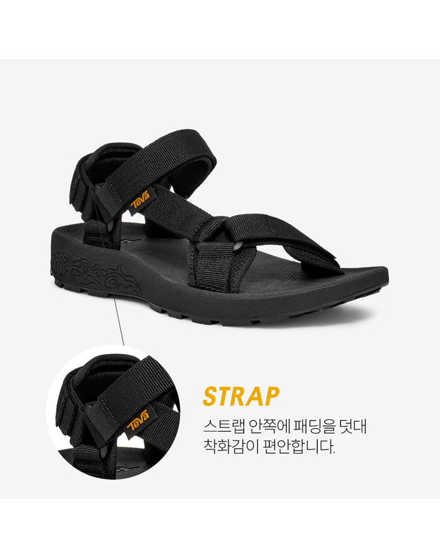 테바 [테바 본사공식] 남성 하이드라트렉 샌들 (BLK) STVM2610510-BLK 착용컷