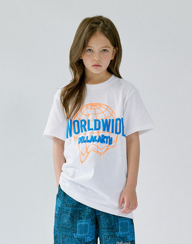 DILLAEARTH WORLD WIDE BASIC SHORT SLEEVED T-SHIRT WHITE