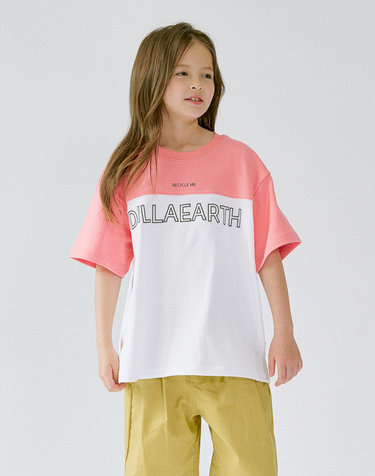 DILLAEARTH COLOURWAY RECYCLE SHORT-SLEEVED T-SHIRT SALMON