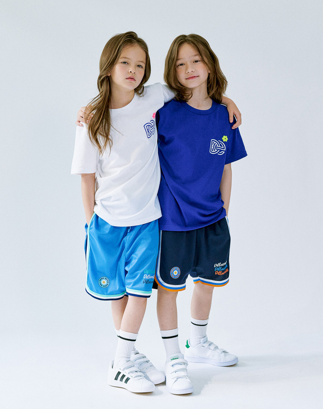 딜라어스 DILLAEARTH LOGO MESH SHORTS BLUE 착용컷