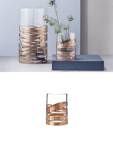 스텔톤 탱글 유리 브라스  꽃병 16.5cm
