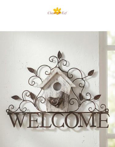 빈티지 홈데코 철제 WELCOME 그레이