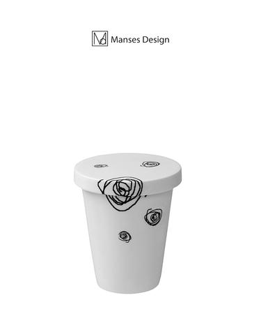 만세스 모던 홈카페머그 서클 라운드 화이트 본차이나 컵세트 350ml