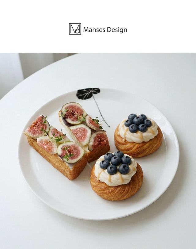 만세스 만세스 디자인 접시 연잎 브런치 플레이트 디저트접시 21.5cm 착용컷