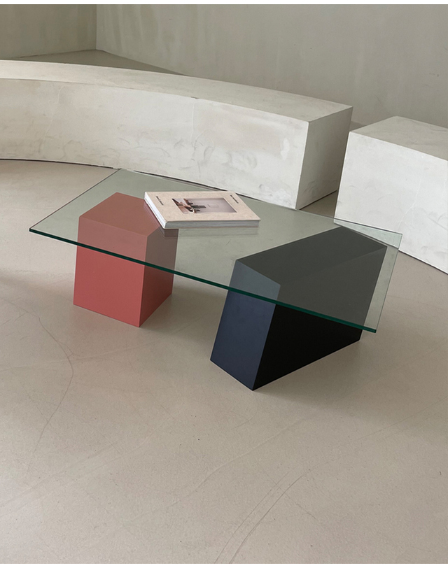 에이피알론드 ［에이피알론드］CONCRET A side table / 콘크리트 A 사이드 유리 거실 소파 테이블 착용컷