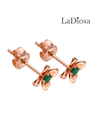라디오사 18K 에메랄드 귀걸이 G18D-7895EM