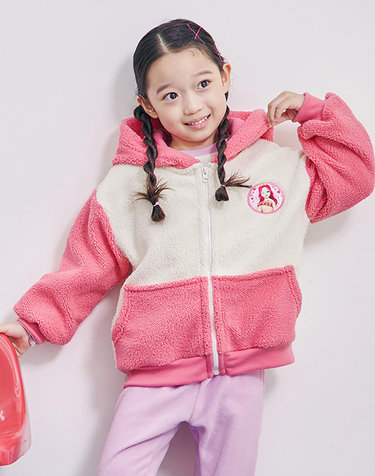  시크릿쥬쥬 여아 파밍 뽀글이 9부 후드집업 PE_HC34W61886