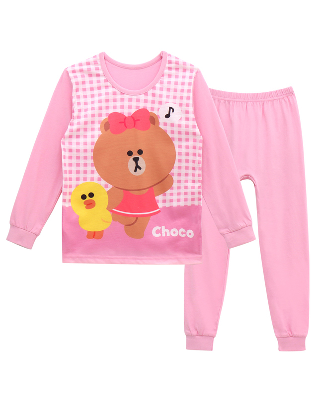 티엘키즈 [티엘키즈] 라인프렌즈 여아 치크 상하세트 PK_FC3WW61360 착용컷