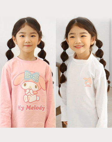 마이멜로디 여아 멜로디 긴팔티 2매_0D34W60419
