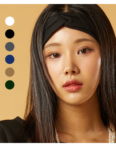 [6colors] 베이직 꽈배기 레이어드 니트 골지 헤어밴드