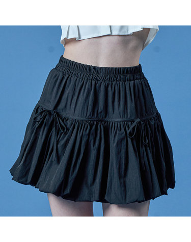벌룬 리본 플레어 밴딩 미니스커트 치마바지 [BLACK] KCL.