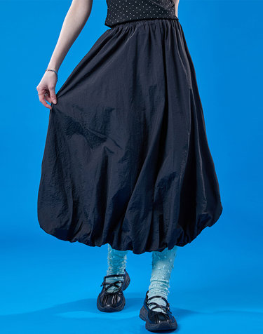 벌룬 쿨링 에어리 바스락 롱스커트 [BLACK] KCL.