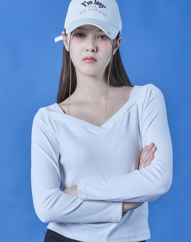 베이직 순면 브이넥 무지 긴팔티셔츠 이너 [WHITE] KGL.