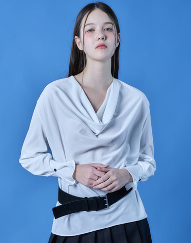 드레이프 라운드넥 루즈핏 소매 셔링 긴팔티셔츠 [3colors] 블라우스 ver. 602