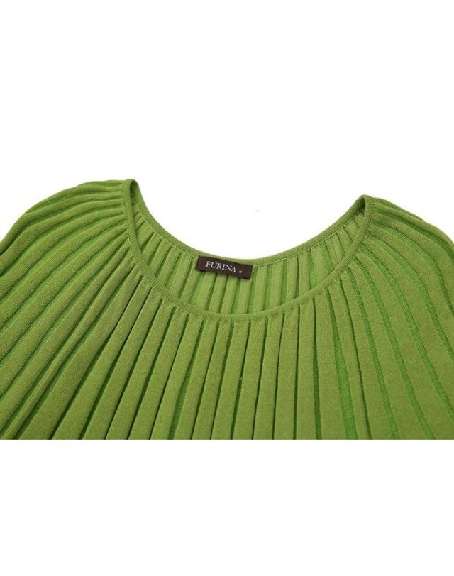 휴리나 [갤러리아] FURINA 휴리나 코튼 골지 니트 라운드넥 티셔츠 착용컷