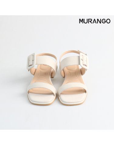 머랭고 소가죽 매트버클 스트랩샌들 화이트 3cm (M23M07LWH)