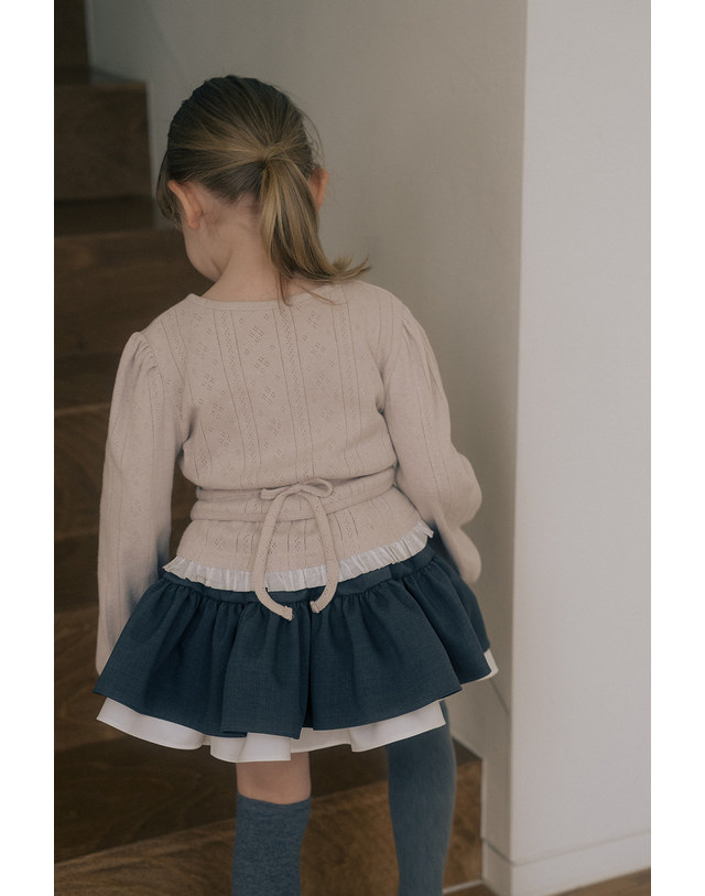 아이보리스튜디오 엘로디 가디건 세트(Beige eyelet) 착용컷