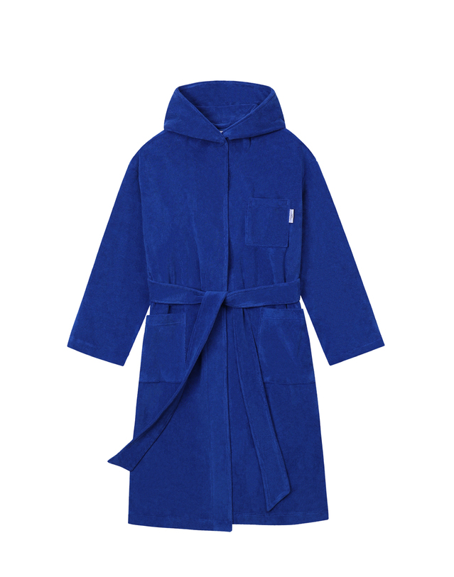 씨피티에스 HOODED COMFY TERRY ROBE_BLUE 착용컷