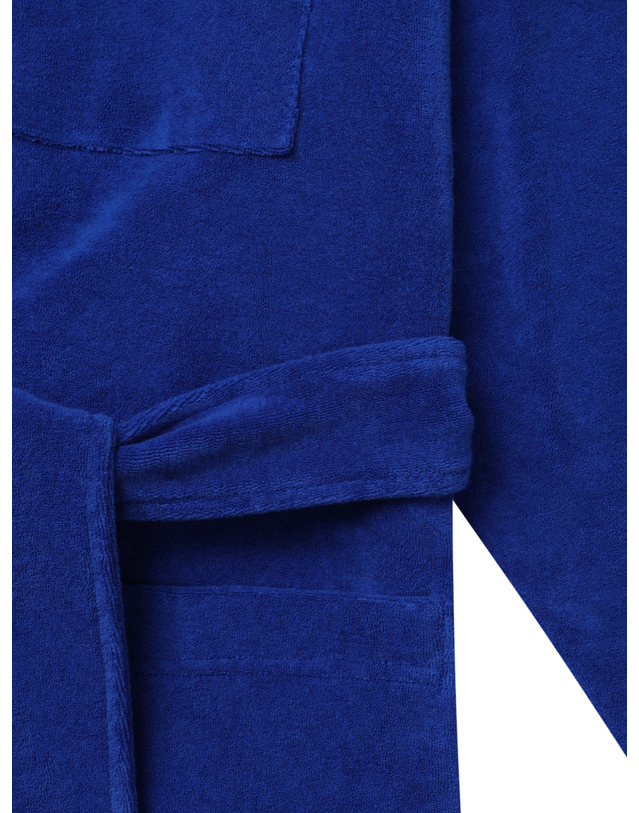 씨피티에스 HOODED COMFY TERRY ROBE_BLUE 착용컷