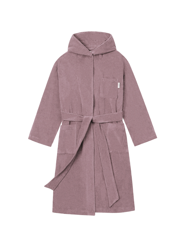 씨피티에스 HOODED COMFY TERRY ROBE_INDIE PINK 착용컷