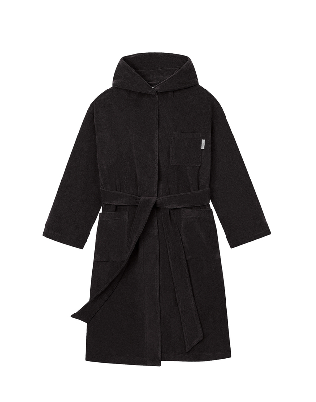 씨피티에스 HOODED COMFY TERRY ROBE_CHARCOAL 착용컷