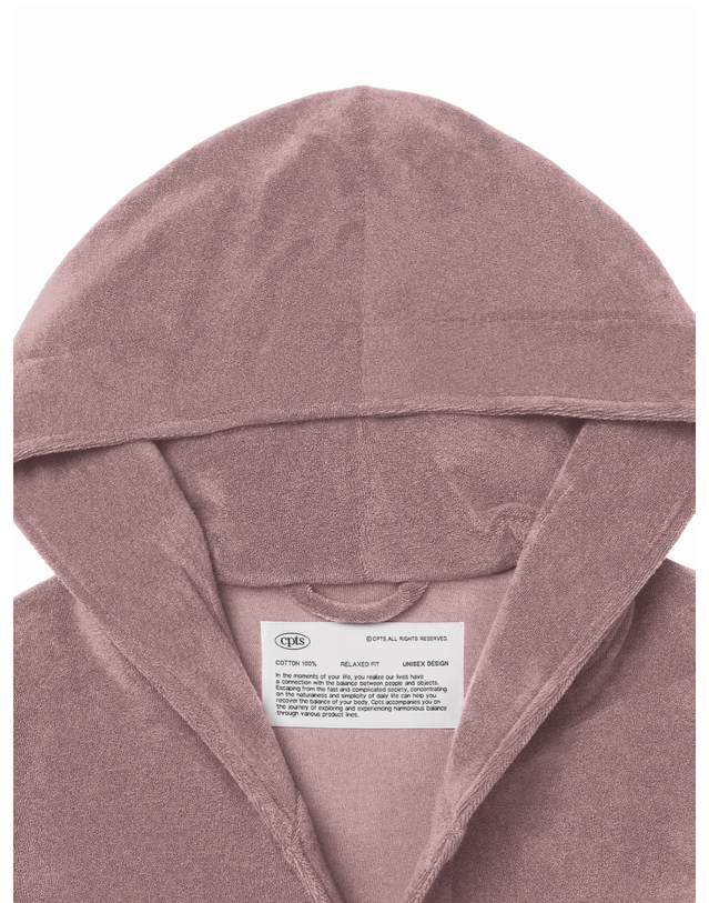 씨피티에스 HOODED COMFY TERRY ROBE SET_INDIE PINK 착용컷
