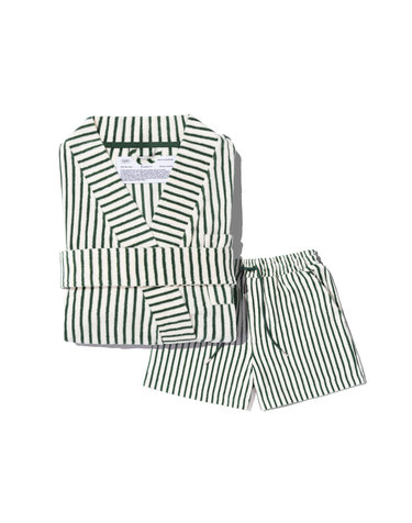 LIGHT TOWELING STRIPE ROBE SETS_GREEN