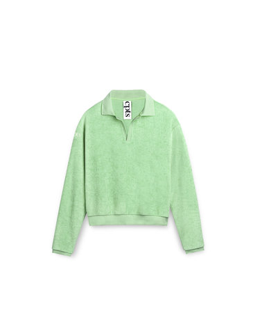 LONG SLEEVED TOWELING POLO SHIRTS_MINT