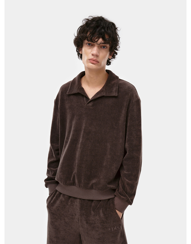 씨피티에스 CLASSIC TOWELING POLO SETS_BROWN 착용컷