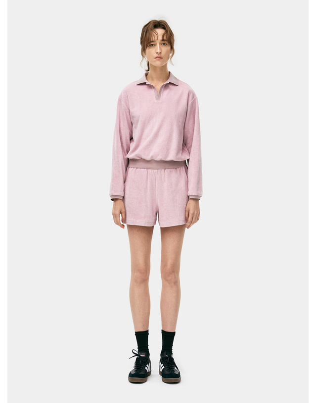 씨피티에스 LONG SLEEVED TOWELING POLO SHIRTS_LIGHT PINK 착용컷