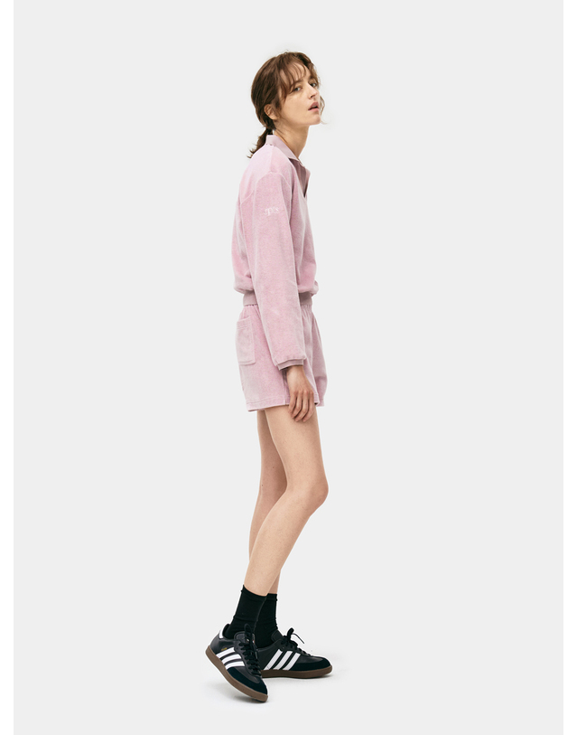 씨피티에스 LONG SLEEVED TOWELING POLO SHIRTS_LIGHT PINK 착용컷