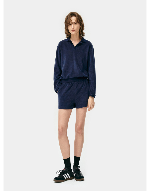 씨피티에스 LONG SLEEVED TOWELING POLO SHIRTS_NAVY 착용컷