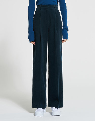 Corduroy High-Rise Wide Pants GREEN WBAFPA001GN