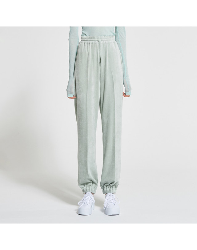 워브먼트 Velour Jogger Pants MINT WBAFPA003MT 착용컷