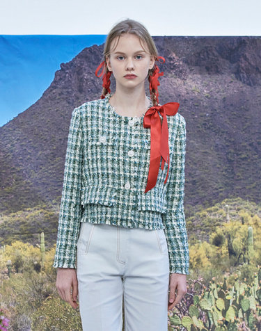 [22SS] Tweed Short Jacket - Green