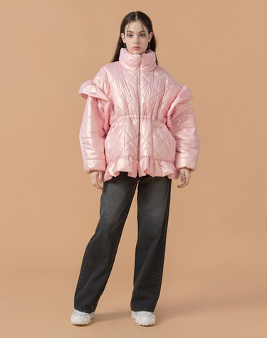 [22FW] Pillow Quilted Short Padding - Pink