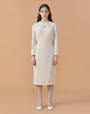 워브먼트 [22FW] Twinkle Point Jersey Dress - Sand