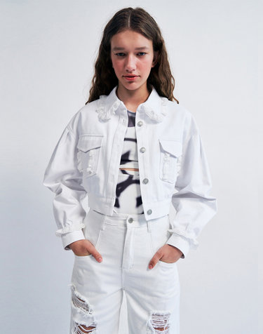 Rabbit Needlework Point Jacket WHITE WBCSJK002WH