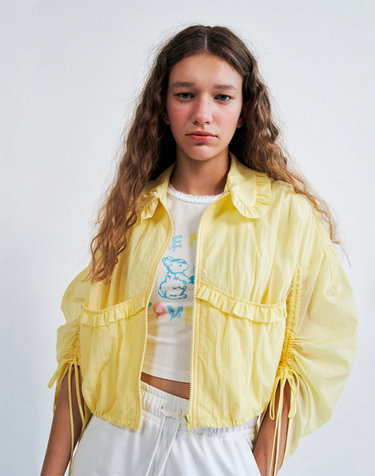 Shirring Trimmed Detail Jumper YELLOW WBCSJP002YE