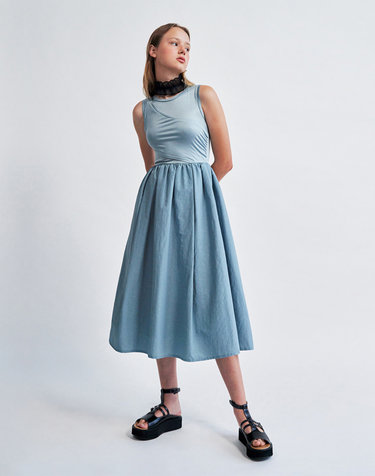Layered Tulle Sleeveless Dress BLUE WBCSOP001BL
