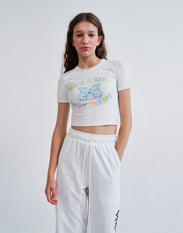 HIDE N SEEK Cropped T-shirts WHITE WBCSTP004IV
