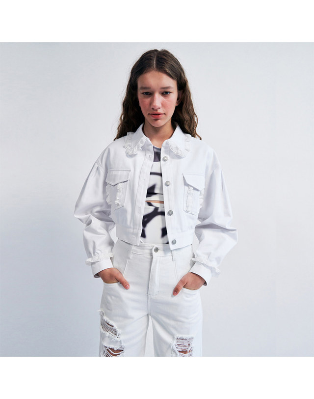 워브먼트 Rabbit Needlework Point Jacket WHITE WBCSJK002WH 착용컷